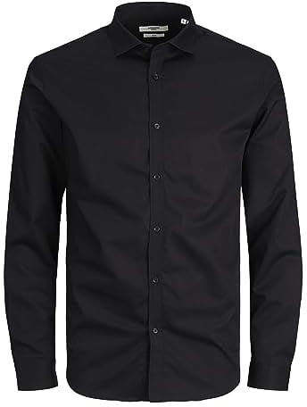 JACK & JONES Mens Crdiff Long Sleeve Shirt Black XL