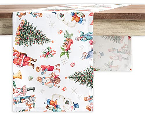 Maison d'Hermine Tischläufer 100 % Baumwolle 150 cm lang für Weihnachtsdekorationen Zuhause Küche Esszimmer Party Hochzeit Brautparty (Chromo, 50 cm x 150 cm)