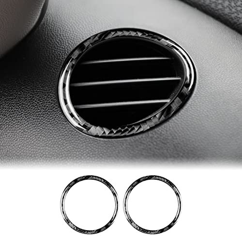 KUNGKIC Carbon Fiber Air outlet decoration Trim Ring Sticker for Mini Cooper Clubman R55 R56 R57 Accessories (Black)