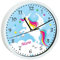 CreaDesign, Wanduhr Kinder personalisiert mit Name, Motiv Einhorn blau, Rahmen Wanduhr weiß, Ø 19,5 cm