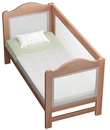 Holzplattformbett, Bettrahmen mit Kopfteil und Geländer, Gepolsterte Plattform Schläferbett, Holzlattenstütze Verbreitertes Spleißbett (Color : Style 2, Size : 200x70x45cm)