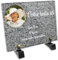 Placa funeraria rectangular con foto personalizable en plexi patrón granito 2, diferentes tamaños, grosor 6mm, personalizado en varias líneas 20x15 cm