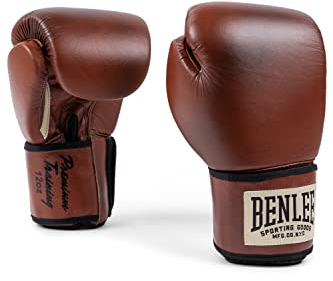 BENLEE Boxhandschuhe aus Leder Premium Training 16 oz, Brown/Black/Beige