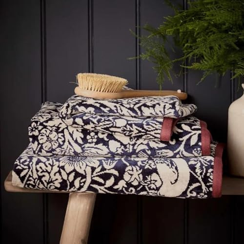 Morris & Co Strawberry Thief Towel Blue 60% Cotton/40% Modal (Bath Towel)
