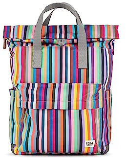 ROKA London Canfield B Multi Stripe Medium Recycled Canvas, Bunt gestreift, M