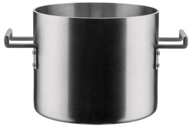 Alessi Convivio DC100/20 - Pentola in Trilamina di Design, Adatta a Induzione, in Acciaio Inossidabile e PVD con Fondo in Acciaio Magnetico, 20 cm, Satinata