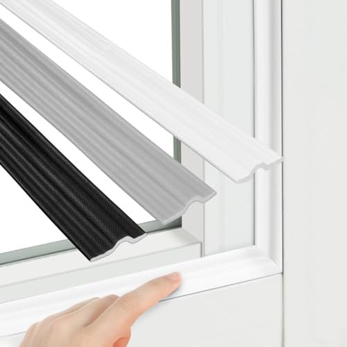 Flintronic 12m/472inch Window Draft Excluder, Self-Adhesive Draught Excluder for Windows Door, Foam Tape for Soundproof Insulation Windproof, Weather Stripping Seals for Door Frame Windows, White