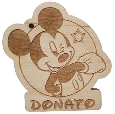 10 pz ciondolini/calamite Topolino PERSONALIZZATI- decorazione bomboniere, segnaposto, nascita, battesimo, baby shower, compleanno