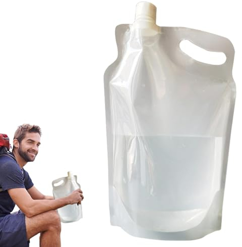 Geteawily 2 Liter Wasserbeutel Wassersack | Faltbarer Wasserkanister Wassersack | Wasserbeutel Zum Laufen Radfahren Und Bergsteigen Transparenter Wasserbeutel Trinkwasserbeutel
