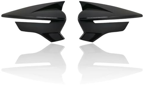 Espejo retrovisor exterior del coche cubierta del espejo de ala tapa decoración Para SEAT León MK3 5F ST FR Cupra Ibiza Mk5 Arona KJ7 2017-2020 (Negro brillante)