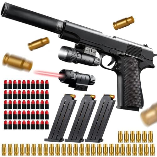 Giocattolo Blaster Proiettile in Schiuma Morbida,Desert Eagle,Pistola giocattolo di schiuma blaster,Pistola Giocattolo con Proiettili Morbidi,Soft Bullet Gun,Toy Gun,Modello di Pistola (nero)