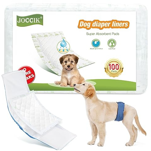 Dog Nappy Liners 100ct Super Soft and Absorbent, Disposable Incontinence Pads for Male Dog Belly Bands or Female Dog Diapers (Long, 100pcs)