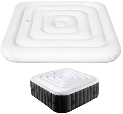 Aufblasbarer Whirl-pooldeckel – 130 cm Quadratische Whirl-poolabdeckung | Hochwertige Energiesparende Whirl-poolabdeckungen | Aufblasbarer Spa-Deckel Mit Griffen | Schützen Sie Ihren Whirl-Pool