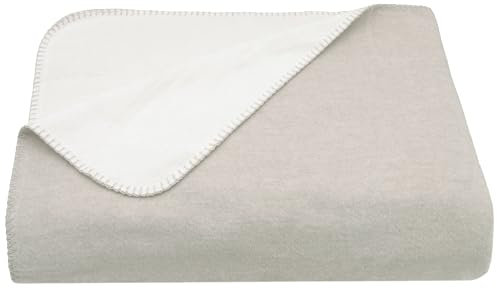 ZOLLNER Kuscheldecke zweifarbig in 150x200 cm - kuschelige Sofadecke in beige - waschbar bis 40°C - langlebiges Mischgewebe - Hotelwäschequalität - Oeko Tex® Zertifiziert