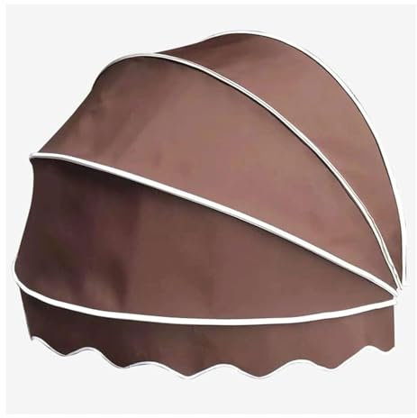 Telaio in alluminio a cupola stile finestra porta tenda per terrazza balcone patio baldacchino portico marrone 145 cm