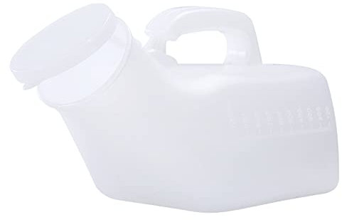 urinflaschen männlich, 1000ml Männlichen Tragbare Urinal Mit Deckel Pee Flaschen for Männer Milchig