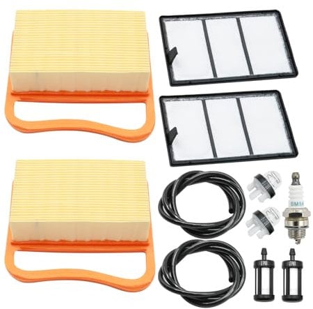 JUUDDENPARTS 4238-140-1800 Air Filter Kit with Fuel Line Spark Plug, Replacement for Stihl TS410 TS410Z TS420 TS420Z Concrete Cut-Off Saw, Replaces 4238 140 4401, 42381410300B