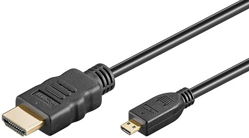 goobay Mini HDMI auf HDMI 2.1 Kabel Ultra High-Speed HDMI Kabel 8K @ 60 Hz, 4K @ 120 Hz bei 48 Gbits/Dolby Atmos/HDR eARC/GoPro Hero 2, Canon, Raspberry Zero und Zero 2 W / 3m / 74431