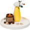 NiHome Bandeja organizadora de silicona gruesa para accesorios de baño, encimera de cocina, decoración de sala de estar, bandeja redonda multiusos resistente a los golpes para velas, perfumes, plantas