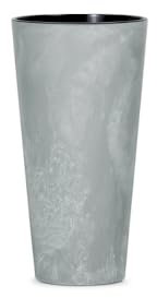 Stolmet Tall Flower Pot, Round Planter, Concrete Effect Style, Perfect for Home and Garden Decoration, Capacity of 3.3L to 64L (Concrete, 3.3 Litres)