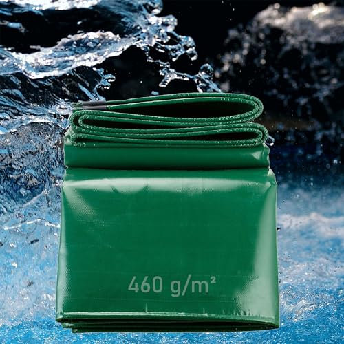 LDQBF Poolabdeckung für Rund Pools,4.5x13m 460g/m² PVC tarp Poolplane aus,Pool Abdeckplane mit Ösen Drahtseil Aluminiumverschluss,wasserdichte Poolfolie für Sommer Winter Grün