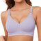 TOMEEK Sujetador sin Aros para Mujer, Sostenes sin Costuras con Relleno Básico, Sujetador Bandolera Ajustable y Comodo, Deportivo y Suave con Elástico (Morado, M)
