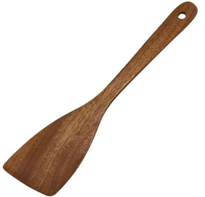 Spatule en bois de cuisine, spatule en bois, spatule pour préparer la spatule, spatule à frire plate, spatule antiadhésive, spatule à bois (33 x 7,5 cm) pour mélanger, gratter, cuisine