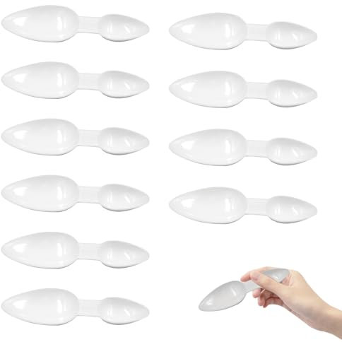 10 Pcs 2.5/5ml Double Sided Spoon,Medicine Spoons 5ml Reusable,Plastic Spoons Repeatable,Home Office Outdoors Use Spoon,for Brewing The Power of Medicine,Cereal,Milk,Coffee,Washing