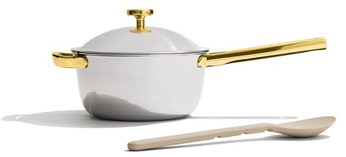 Our Place Titanium Mini Perfect Pot Pro - 2.6L No-Coating Nonstick Pot | Tri-Ply Titanium & Stainless Steel | Oven-Safe up to 400°C & Compatible with All Cooktops | Gold