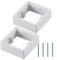 2 Pack Square Spacer Single Socket Extension, 30MM 1 Gang Frame Plate Cover with Screws, for Electrical Outlets Switches Accessories Home Improvement(White)