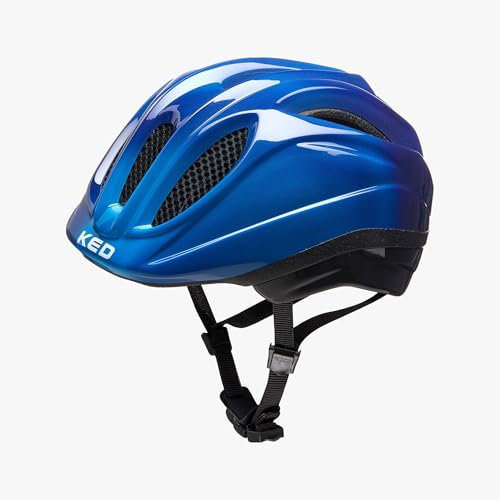 Meggy Trend Kinder Fahrradhelm, Made in Germany, mit LED-Rücklicht, nur 220g, QUICKSAFE Verstellsystem und Insektenschutz, Gradient Blue, 44-49 (XS)