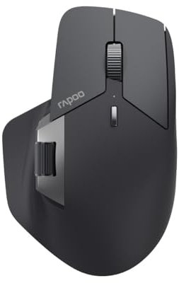 Rapoo I Kabellose Maus (MT760LW, optische Maus mit Adapter, 4000 DPI, 2,4 GHz, wiederaufladbarer Akku), Schwarz