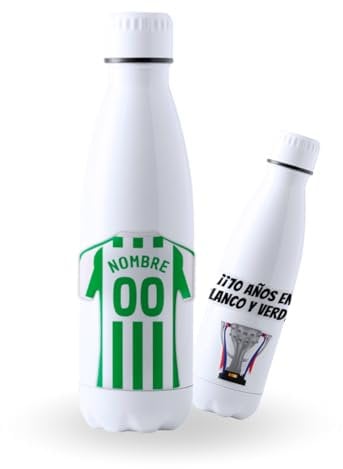 DEREGALOOS Botella Acero Inoxidable 700ml Personalizada con Nombre Córdoba. Botella Deportiva para Aficionados. Hidratación Escolar Gimnasio Regalo Original