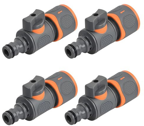 Elecbee 4 PCS Quick Release in Line Hose Shut Off Valve for Car Wash and Garden, Professional Valve Hose Pipe Connector, Tap Fitting Connector Adaptor for Garden Agriculture Watering Plants