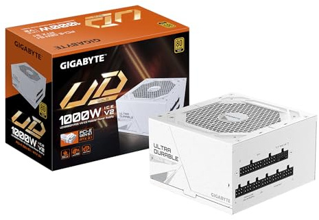 GIGABYTE UD1000GM PG5 V2 Ice Netzteil – PCIe Gen 5.1, 80 Plus Gold, Vollmodulares Design, 120-mm-Lüfter, ATX 3.1-kompatibel, EU-Stecker
