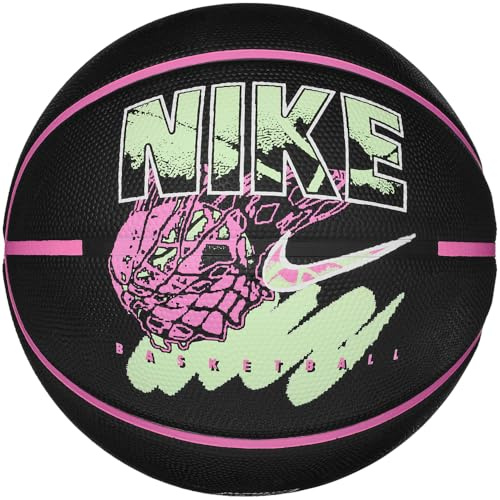 Nike Everyday Playground Basketball 8P Graphic – Outdoor Basketball with Graphic Design – Street Basketball – Deflated delivered, Amber/White/Black/Black, 7