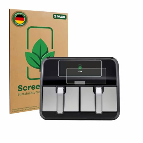 ScreenLeaf Schutzfolie für Kenwood kHealthy Fry Twin Airfryer | 2 Stück Transparenter Displayschutz Made in Germany Klare Displayschutz-Folie Kratzfest