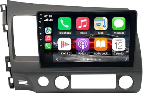 Car Stereo Touchscreen CarPlay Android Auto GPS Backup Camera Microphone for Honda for Civic Drahtloses CarPlay-Android-Autodisplay