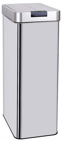 HomeTronix Automatic Sensor Bin 80L, Touchless Motion Sensor Kitchen Bin, Stainless Steel Smudge-Resistant Finish, Soft Close Dual Lid, Hands-Free Waste Bin, Battery Powered, Stay-Open Function