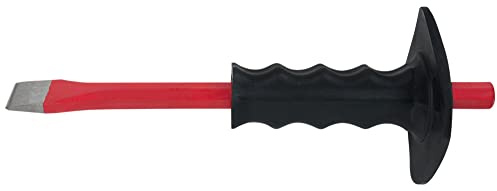 KS Tools 156.0535 Flachmeißel mit Handschutzgriff, 8-kant, 250mm | Maurerschere, sechseckiger Körper – Sicherheitsgriff – Ø 14 mm, Länge 250 mm, Chrom-Vanadium