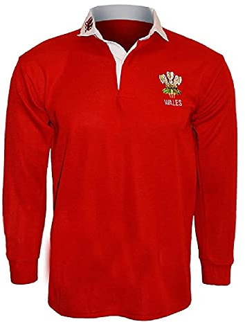 Activewear Wales Welsh Retro Cymru Rugby Shirtsby Active WEAR Size S M L XL XXL 3XL 4XL 5XL Full Sleeve Exclusive