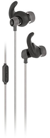 JBL Reflect Mini Leichter In-Ear Sport-Kopfhörer Ohrhörer Schweißbeständig mit Hochreflektierendem Kabel, 1-Tasten-Fernbedienung/Mikrofon - Schwarz