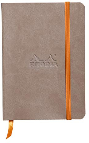 Rhodia 117354C Rhodiarama Notizheft (mit weichem Umschlag, dot grid, 72 Blatt, 90 g elfenbeinfarbenes Papier, DIN A6, 10,5 x 14,8 cm, Lesezeichen, Innentasche) 1 Stück maulwurfsgrau