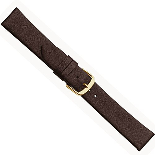 Herzog Uhrenarmband Kalbsleder Dunkelbraun Design I 20520G, Stegbreite:12mm
