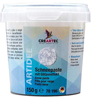 Artidee CREARTEC - Schneepaste mit Glitzereffekt - natürlich ausssehend und schadstofffrei - 150ml - Made in Germany