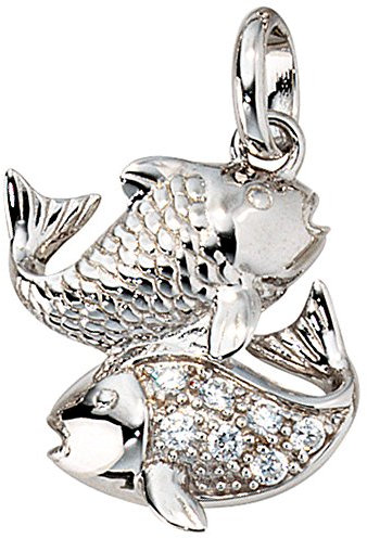 Jobo Sternzeichen-Anhänger Fische aus 925 Sterling Silber mit Zirkonia