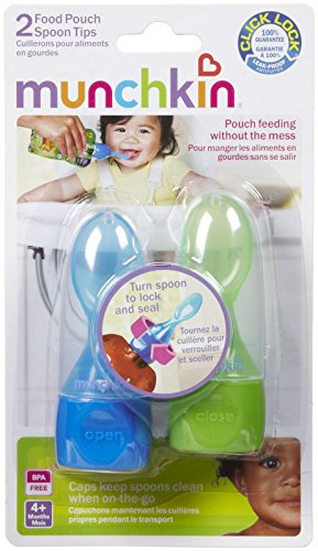 Munchkin Click Lock Food Pouch Spoon Tips - 2 Ea colors may vary
