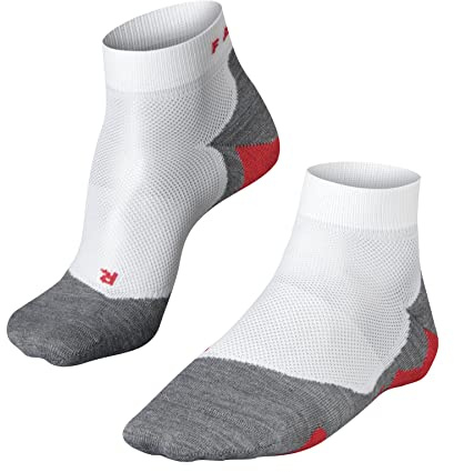 FALKE Men's RU5 Race Short Running Socks, Quarter Length, Ultralight Cushion, Athletic, Breathable Quick Dry, Nylon, White (White-Mix 2020), 6.5-8.5, 1 Pair