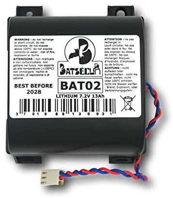 BATSÉCUR - Batteria di allarme BAT02 compatibile con BATLi02 DAITEM Hager LOGISTY - 7.2V 13Ah Li-SOCl2