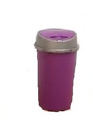 45L TOUCH TOP BIN / DUSTBIN / RUBBISH BIN / KITCHEN / HOME / PLASTIC RECYCLING BIN (Plum / Purple silver lid)